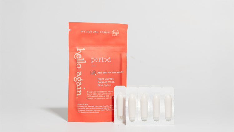 Hello Again Period product on a white background.