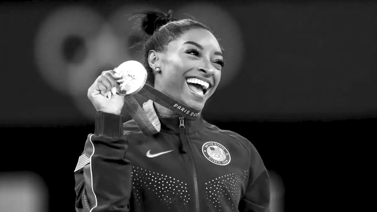 Simone Biles, Olympic gymnast who redefined excellence and mental health advocacy in sports, featured for Women’s History Month.