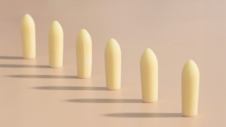 Close-up of Hello Again vaginal suppositories, a plant-based wellness option to complement conversations about women's health questions with your doctor.